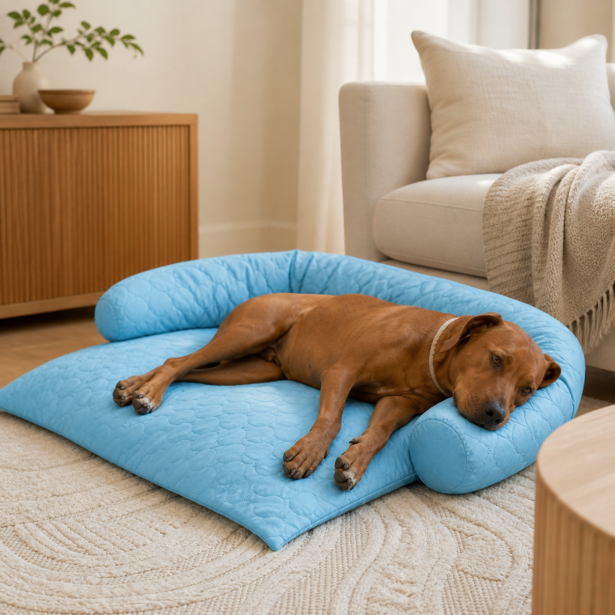 Cooling Pet Bed, Natural Fabric, Portable
