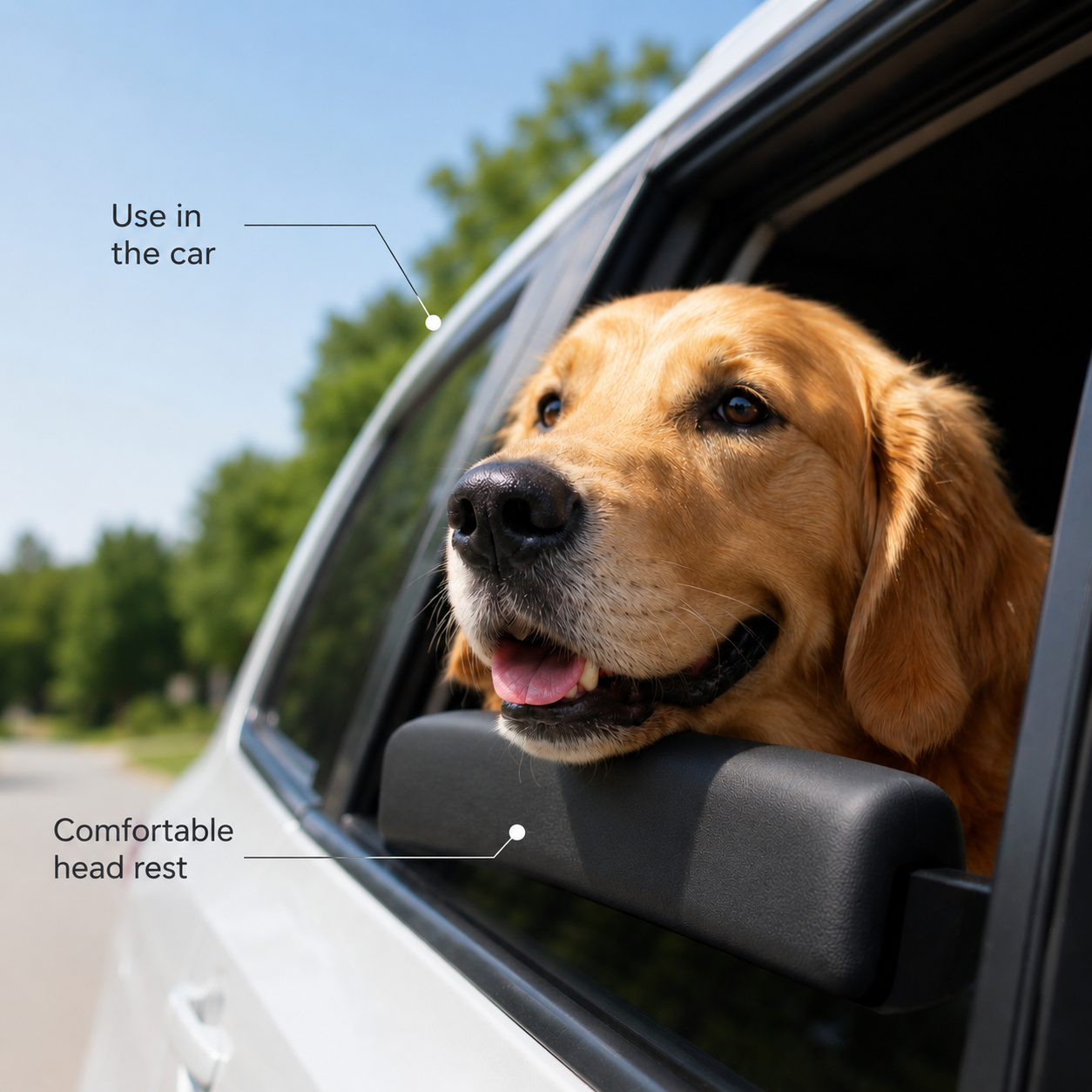 Dog Car Chin Rest Cushion, Vibration Absorbing