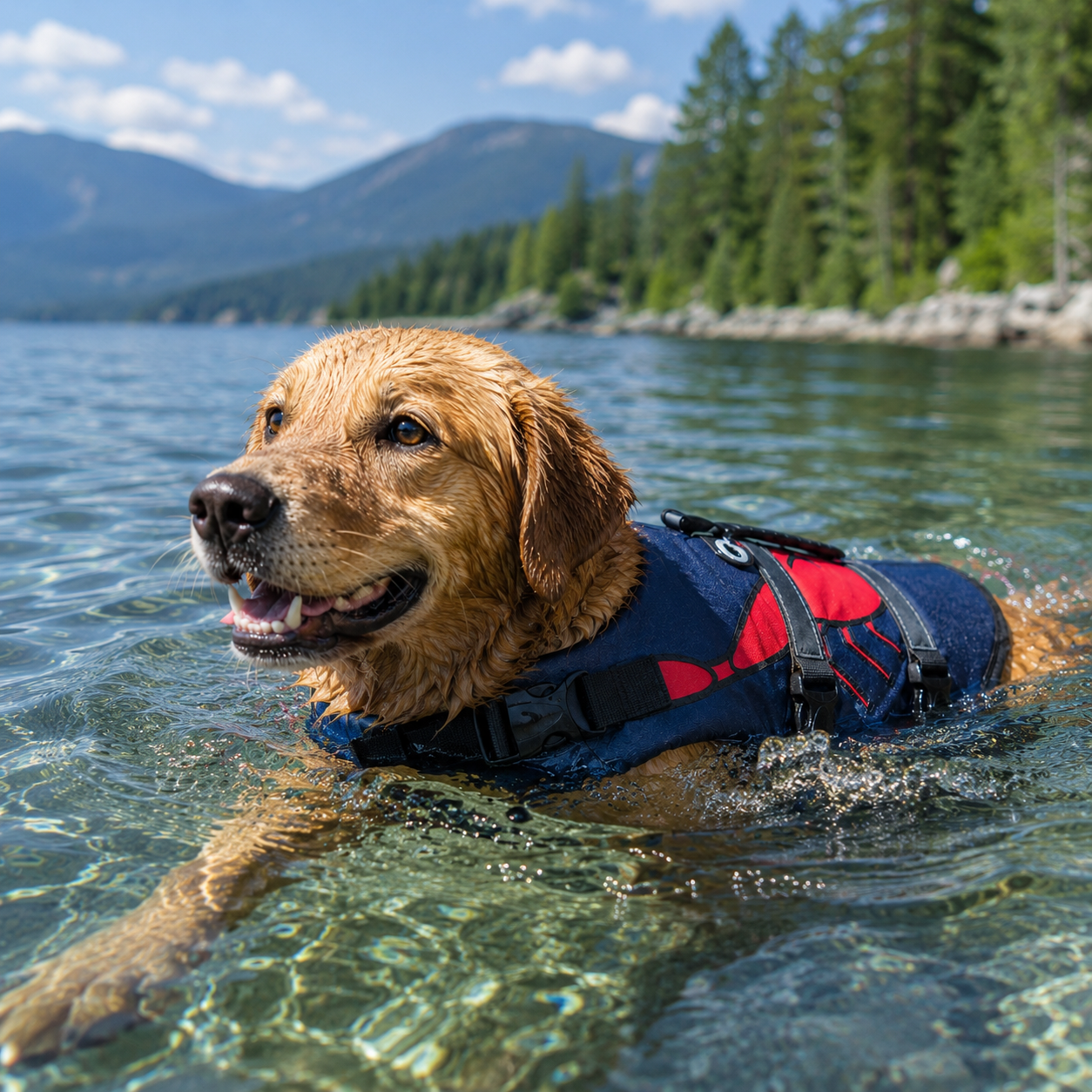 Tailvia Dog Swim Vest, Adjustable Fit, Durable