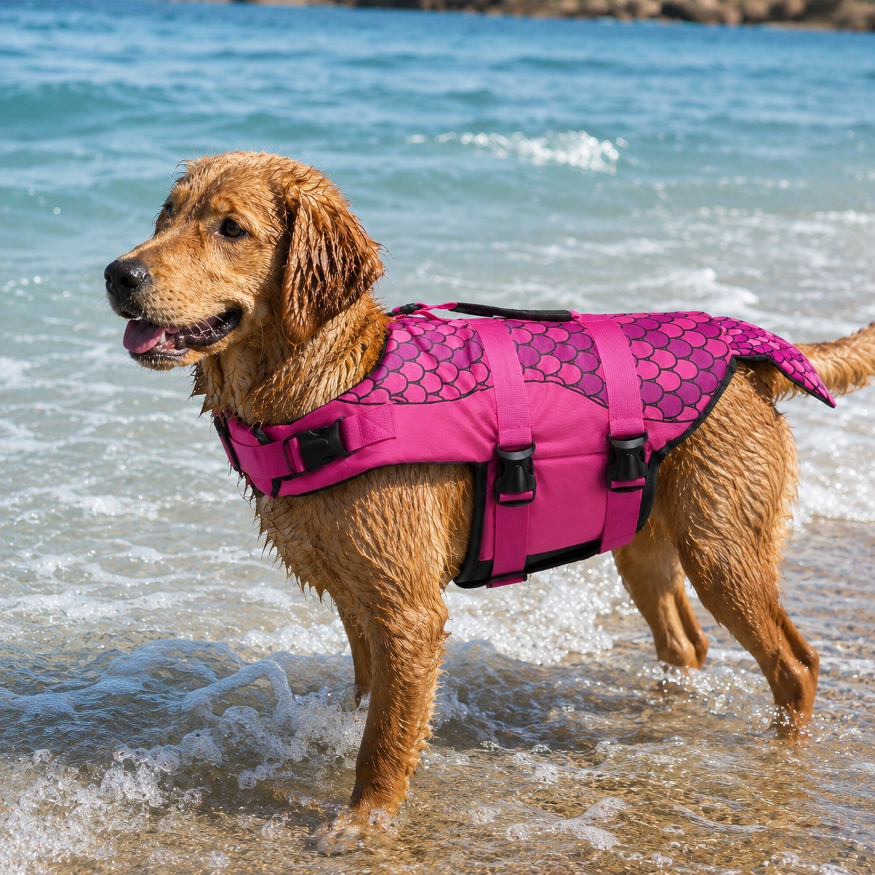 Tailvia Dog Swim Vest, Adjustable Fit, Durable