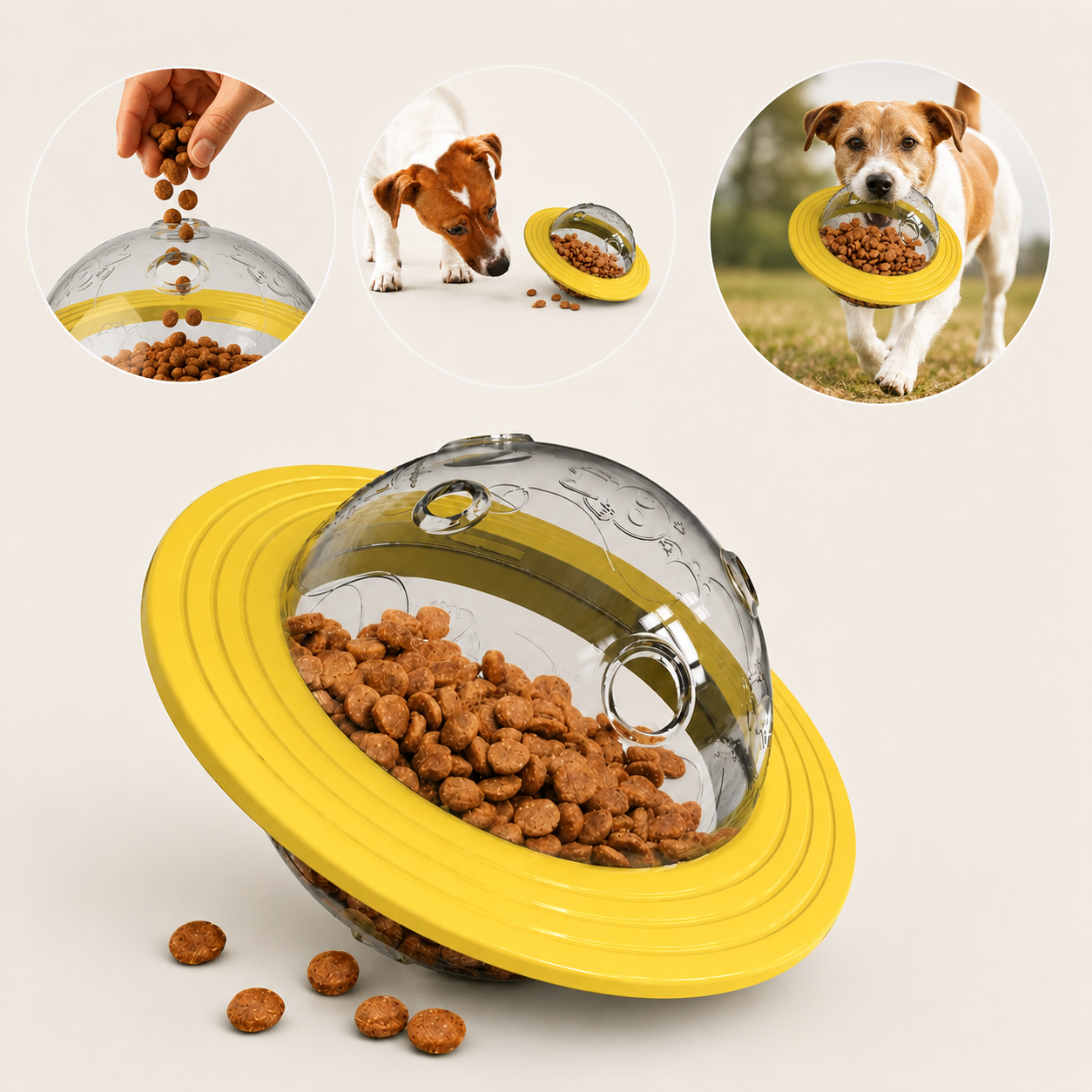 Dog Puzzle Toy with Treat Dispenser, Chew Resistant