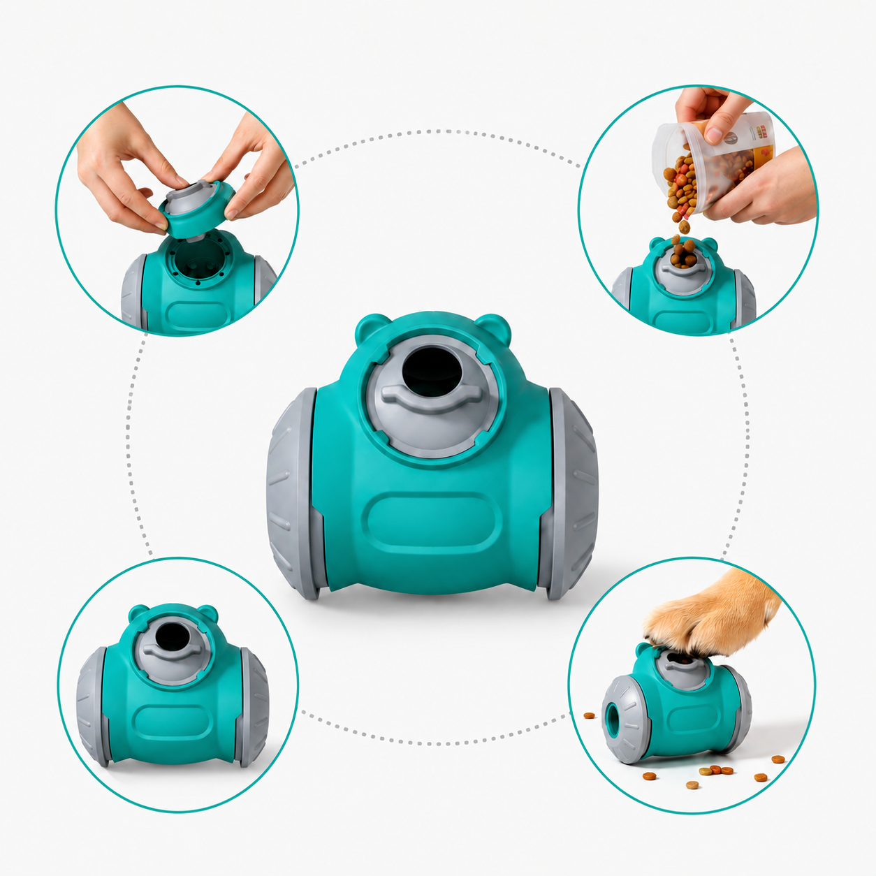 Dog Puzzle Toy with Adjustable Slow Feeder