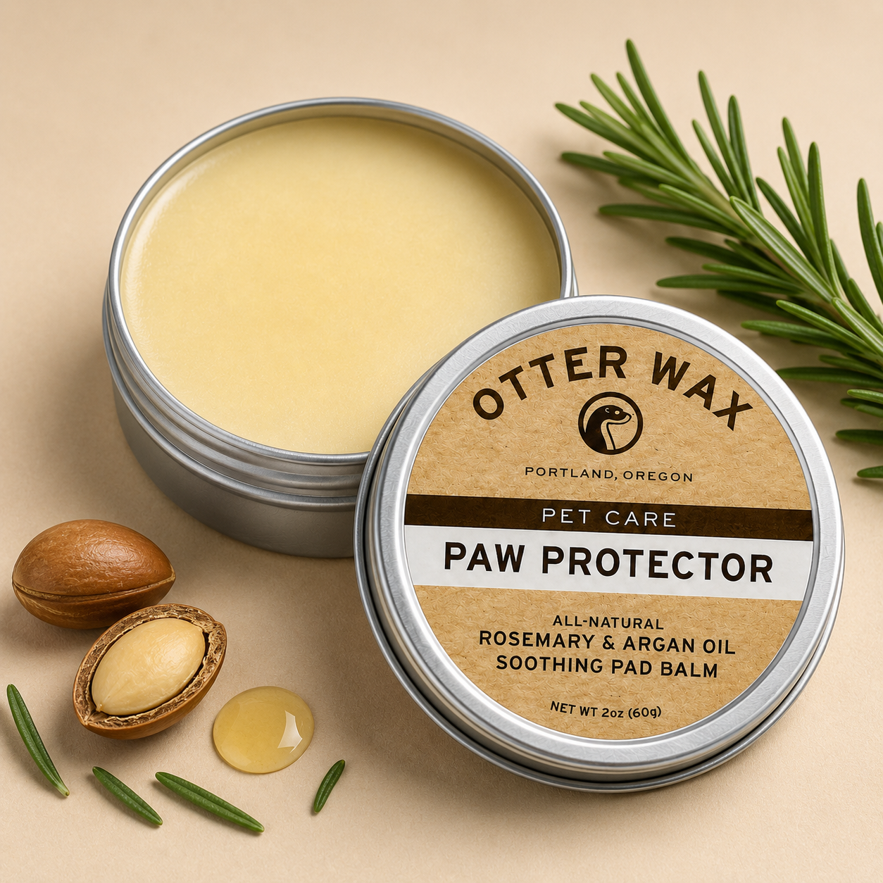 Tailvia Dog Paw and Nose Balm, Natural Moisturizing Formula