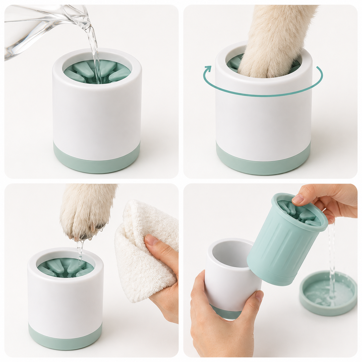 Tailvia Dog Paw Washer with Soft Silicone Bristles